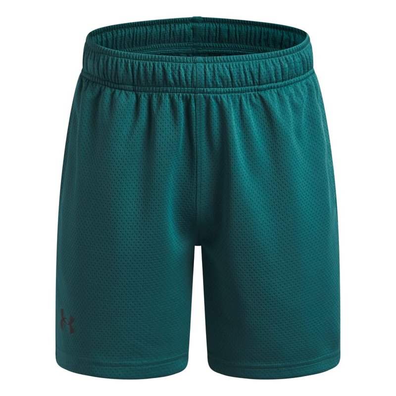 Under Armour Boys' Tech Mesh Shorts, (338) Rack Green / / Black, Youth Medium