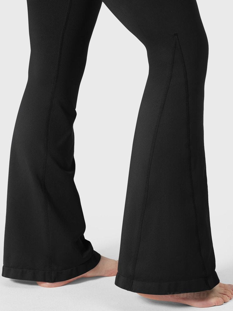 YEOREO Boost Workout Mini Flare Leggings for Women Hidden Scrunch High Waisted Seamless Gym Leggings Brinklie 30" Yoga Pants Black