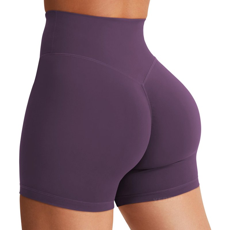 YEOREO Women's Biker Shorts 4.5" / 6" Workout Gym Shorts High Waist Tummy Control Hidden Scrunch Running Yoga