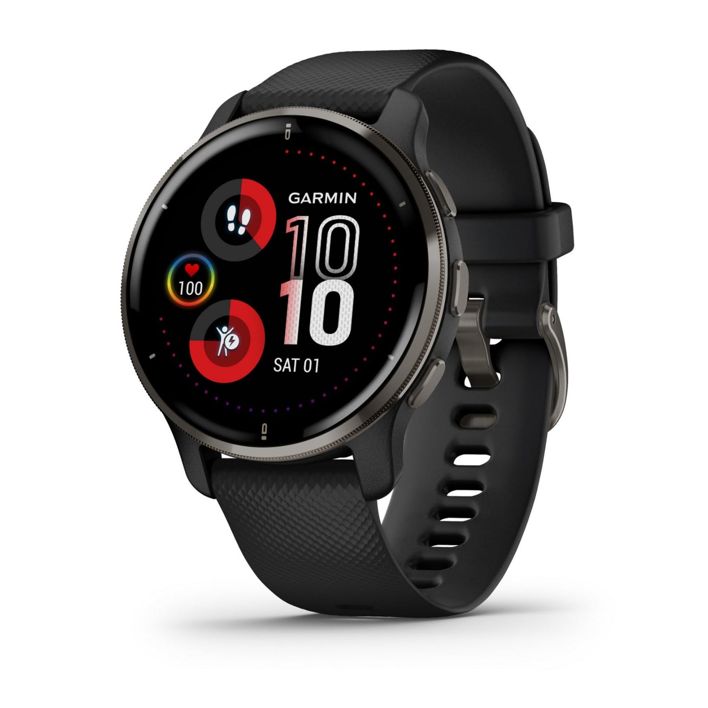 Garmin Venu 2 Plus, GPS Smartwatch with Call and Text, Advanced Health Monitoring and Fitness Features, Slate with Black Band