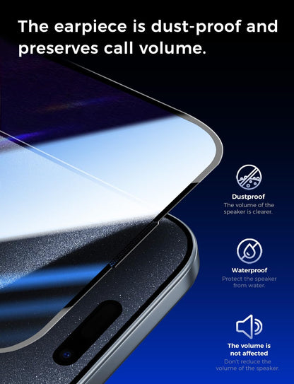 MAGIC JOHN 2 Pack for iPhone 15 Pro (6.1 inch) Tempered Glass Screen Protector, Auto Dust-Elimination Installation, Bubble Free, Dynamic Island Compatible, HD Clear, Easy Installation