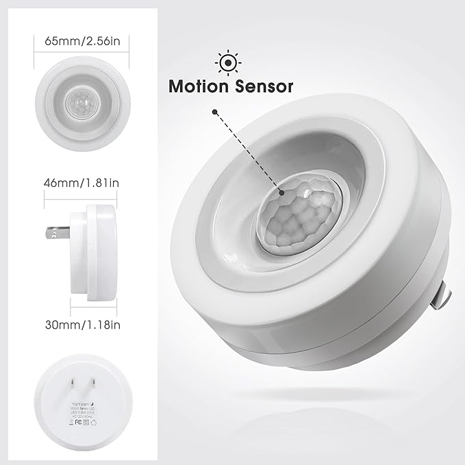 Briignite Motion Sensor Night Light Orange, [2 Pack] Night Lights Plug into Wall, Auto On/Off Motion Activation Nightlight, Energy-Saving 0.6W LED Amber Night Light, Ideal for Kids, Bedroom, Bathroom