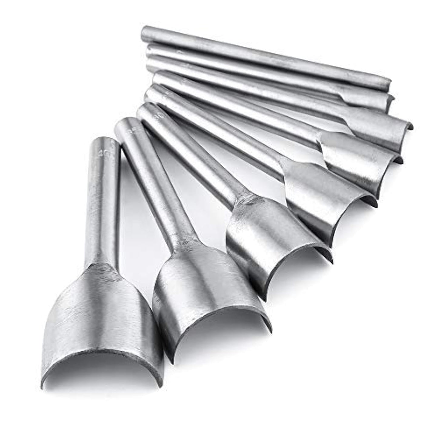 Caydo 8 Pieces Leather Tools Craft Half-Round Cutter Punch for Crafting Strap Belt, Wallet and Bag, 5-40 mm