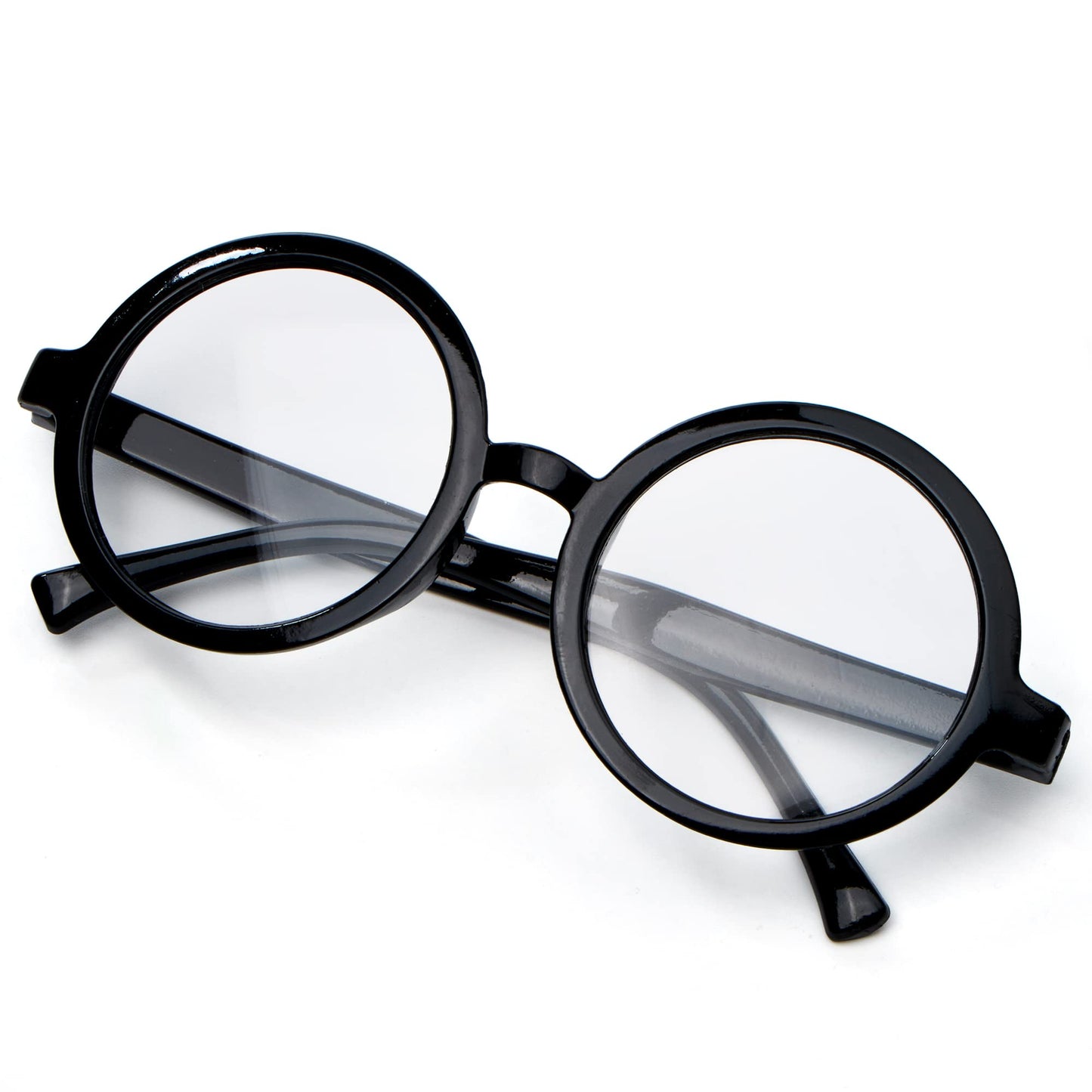 Spooktacular Creations Wizard Glasses, Halloween Black Round Glasses, Black Circle Eyeglasses for Kids & Adults Halloween Accessories Costume