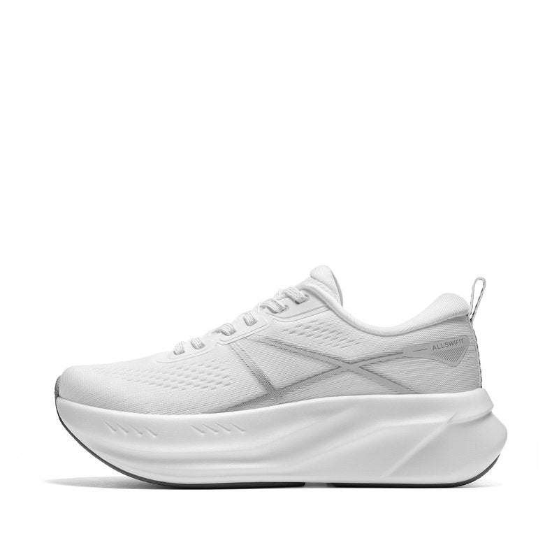 ALLSWIFIT Women's Road Running Shoes Cushion Tennis Shoes Non-Slip Comfortable Lightweight Gym Workout Athletic Arch Support Walking Sneakers Active5K,Size 7,White,AWUMRS2503