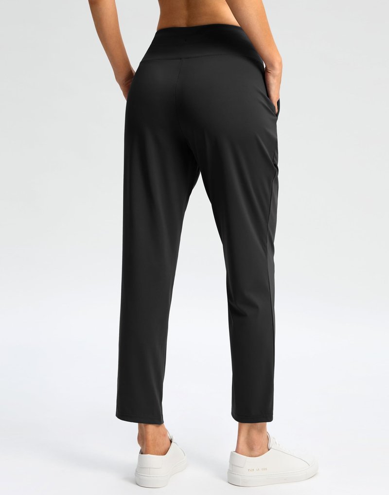 G Gradual Pants for Women High Waisted Golf Pants 2 Deep Pockets 7/8 Ankle Sweatpants for Athletic Travel Casual Lounge Work, Black, Medium
