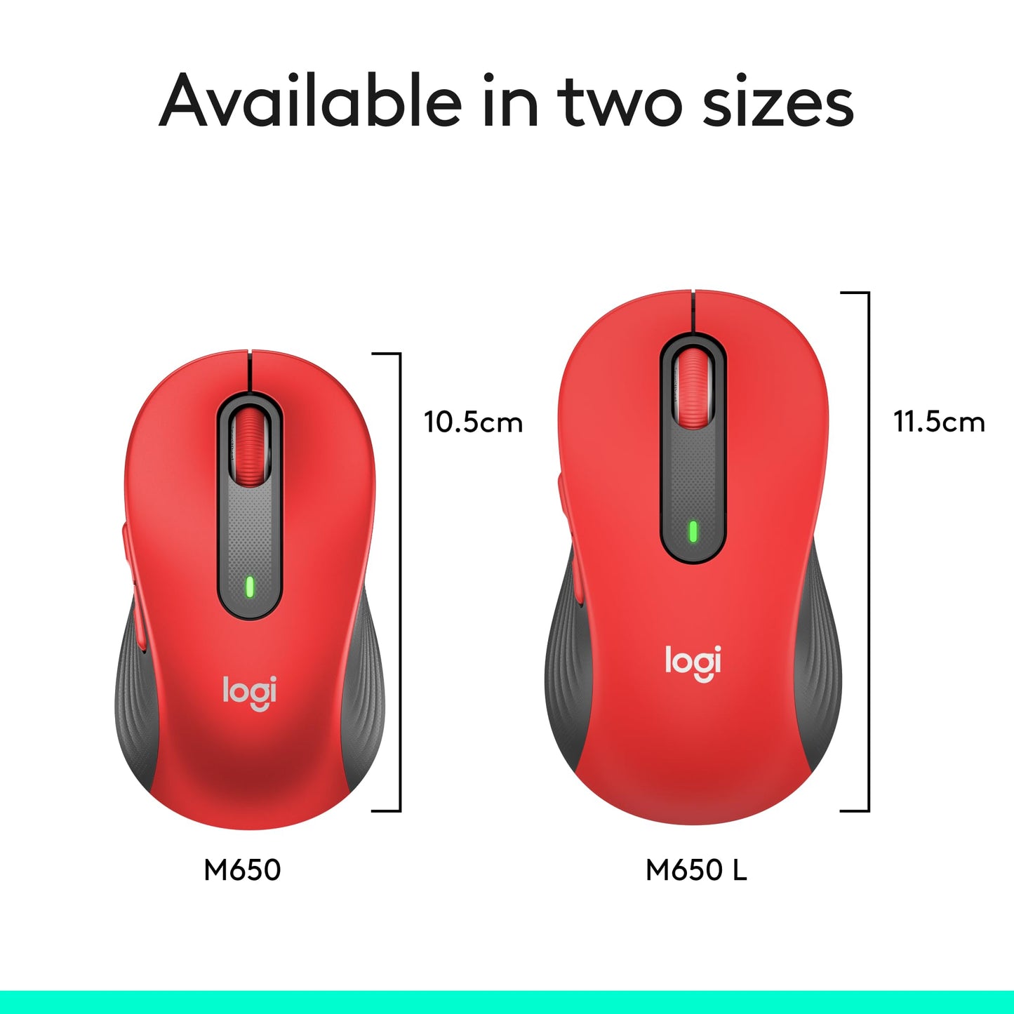 Logitech Wireless Mouse Signature M650 L Full Size - Large Hands, 2-Year Battery, Silent Clicks, Customizable Buttons, Bluetooth, PC/Mac/Chromebook - Black, Right-Handed, Large