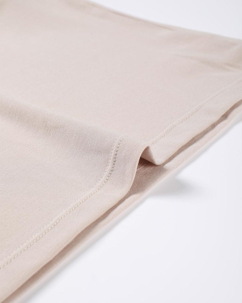 AUROLA Everyday Fitted T-Shirt for Women,Crew Neck Basic Short Sleeves T ShirtCrop Tops Modal Slim Fit Tee (Begei,S)