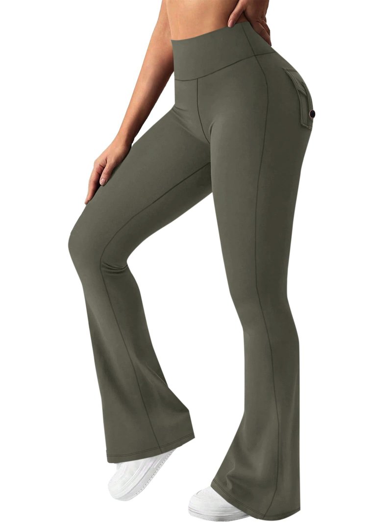 Avanova Scrunch Butt Lifting Leggings for Women Flared Yoga Workout Gym Pants with Pockets