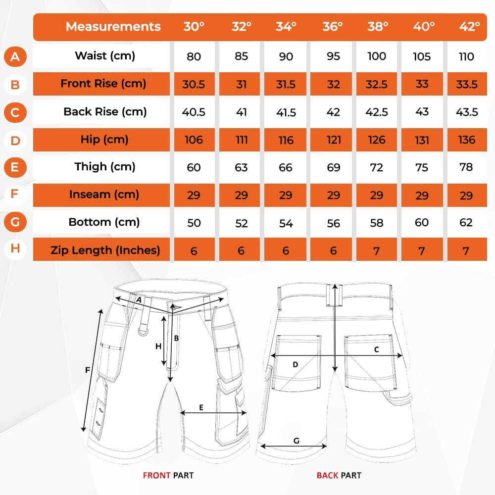 WrightFits Men Holster Work Shorts - Heavy Duty Safety Combat Cargo Summer Shorts - Multi Pockets - Triple Stitched - Durable Workwear Grey 32 W