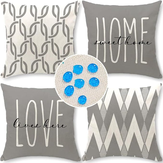 Cirzone Waterproof Outdoor Pillow Covers 18x18 Inch Set of 4 Modern Geometric Pillow Covers for Patio Furniture Garden Sofa
