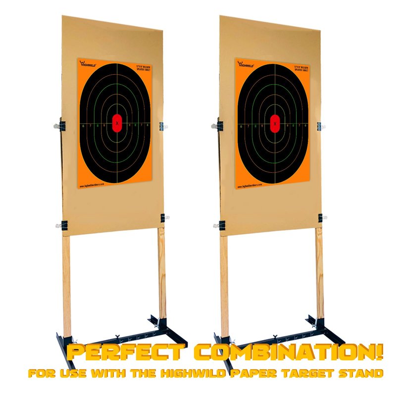 Highwild Bullseye Splatter Paper Targets - Splash Effect of Multiple Colors - 12x18 Inch (10 Pack)