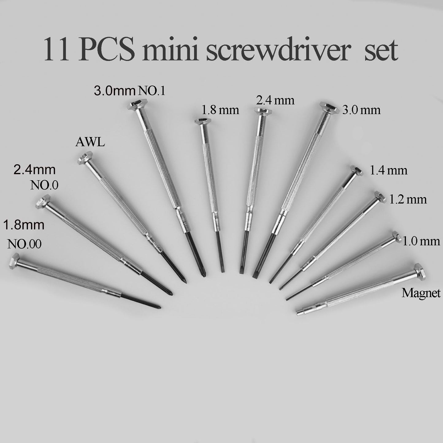 11PCS Small Precision Screwdriver Set, Premium Mini Screw Driver Set Kit, 6 Different Sizes of Flat Head Philips Screwdrivers for Watch, Eyeglasses, Electronics, Repair Box