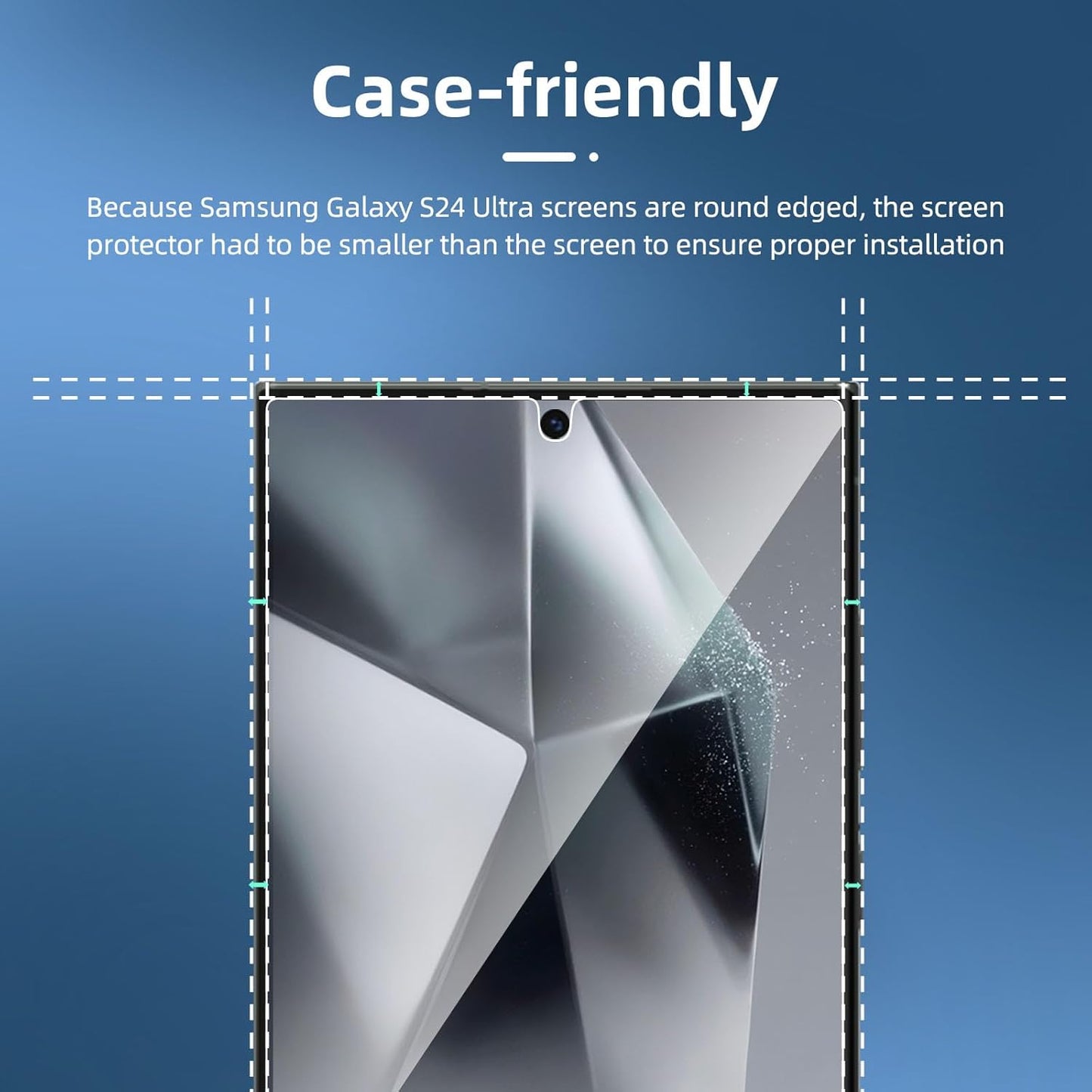 NEW'C 3 Pack Designed for Samsung Galaxy S24 Ultra Screen Protecto, (No for S24/S24 Plus), Tempered Glass, Case Friendly Scratch-proof, Bubble Free, Ultra Resistant