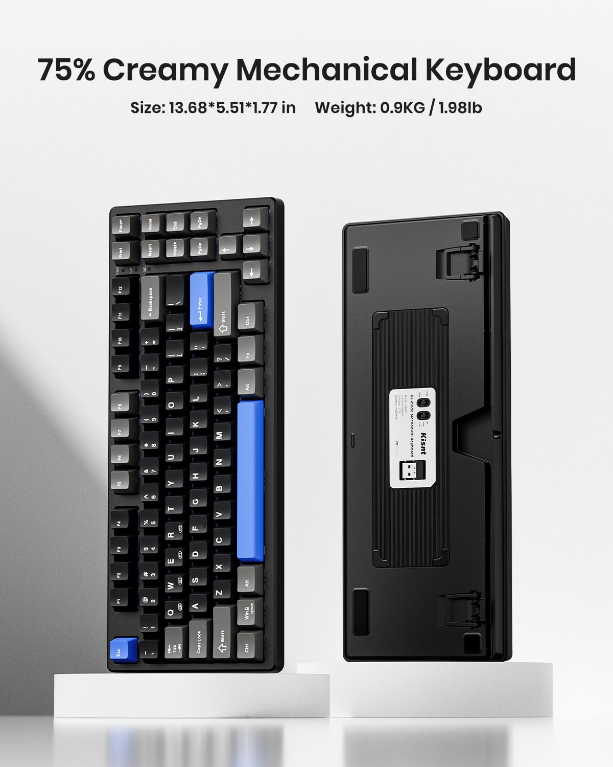 Wireless Mechanical Keyboard,Gasket Mounted with Creamy Sound,Bluetooth/2.4GHz/USB-C,Custom Hot Swappable,RGB Backlit,75% Compact Layout for Gaming/Typing/Win/Mac/PC (Retro Beige,Linear Switch)