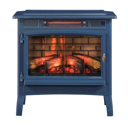 duraflame Freestanding Electric Fireplace Stove Heater with 3D Flame Effect for 1,000 Sq. Ft. Room, Navy