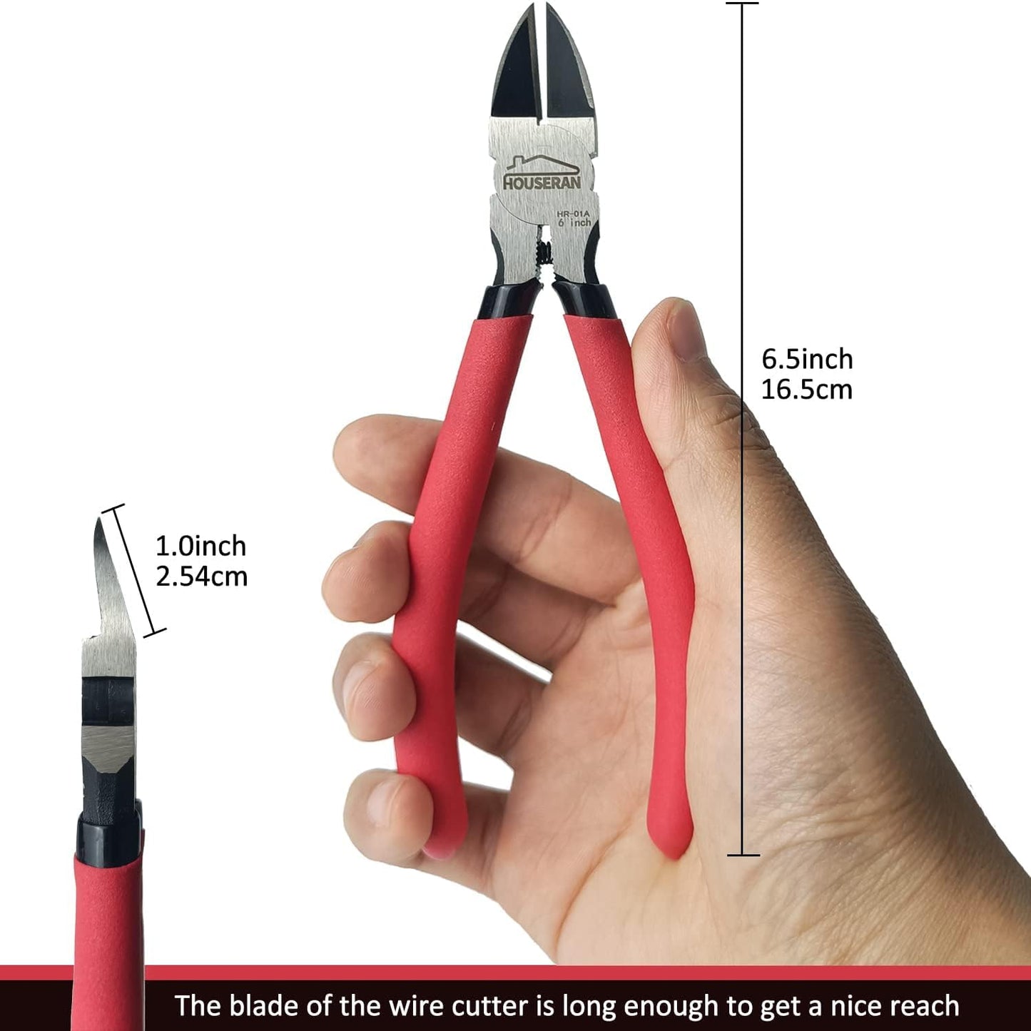 HOUSERAN Wire Cutters 2 PACK, 6 inch, Side Cutters, Flush Cut Pliers