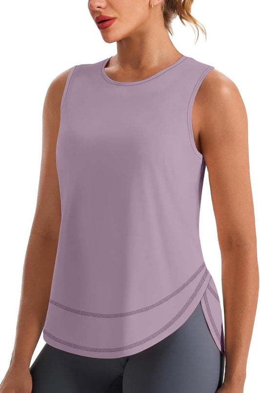 NIASHOT Workout Tops for Women Tank Tops Sleeveless Shirts Athletic Shirts Gym Essentials Workout Shirts Racerback Tank Tops Sports Gym Clothes Fitness Clothing Pilates Outfits M