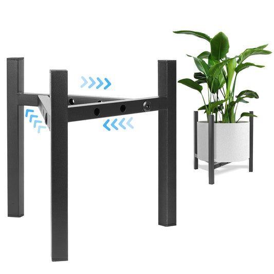 Airpark Plant Stand Indoor Adjustable, Metal Modern Plant Stands, Heavy Duty Stable Plant Pot Flower Holder Indoor Outdoor Corner, Fit 8 9 10 11 12 inch Pots, Black (Pot & Plant Not Included)