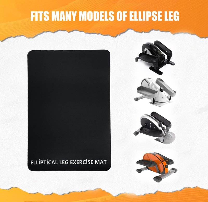 Non-Slip Workout Mat for Under Desk Ellipticals, Ellipse Leg Exerciser Machine Mat, Suitable for Electric Seated Foot Pedal Exerciser, Enhanced Stability & Floor Protection