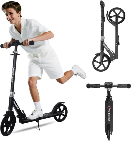 Nattork Scooter for Kids & Adults | Foldable, Lightweight Kick Scooter - Max Load 220LB, 8-Inch Wheels