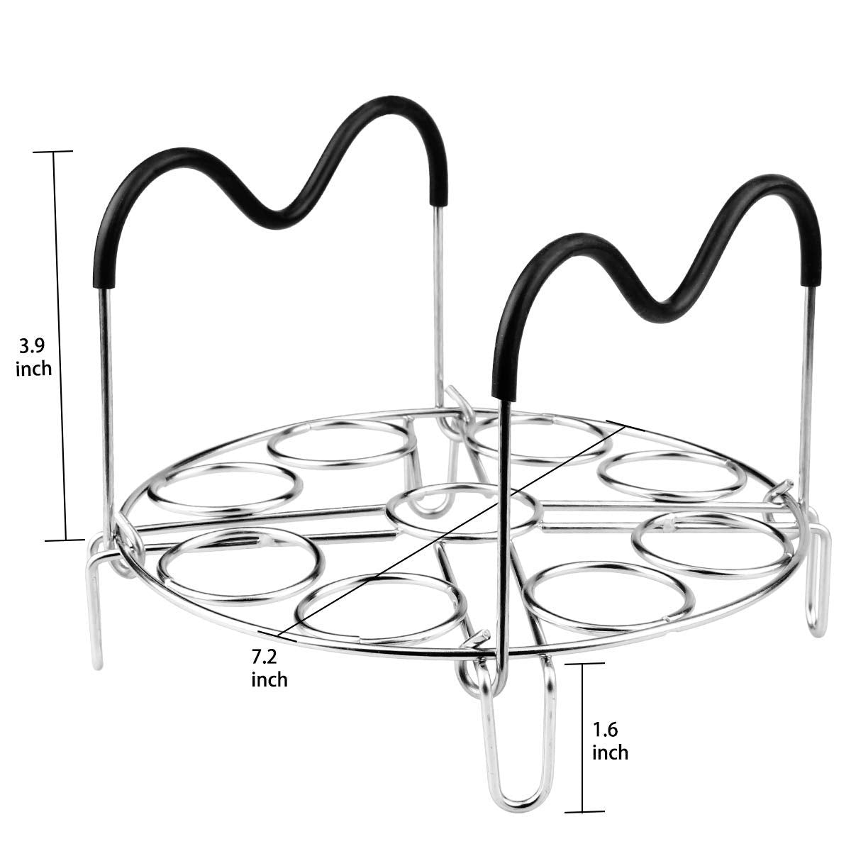 Egg Steamer Rack Trivet with Heat Resistant Handles for Instant Pot Accessories 5,6,8 Quart & Pressure Cooker, Stainless Steel