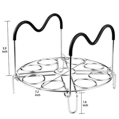 Egg Steamer Rack Trivet with Heat Resistant Handles for Instant Pot Accessories 5,6,8 Quart & Pressure Cooker, Stainless Steel