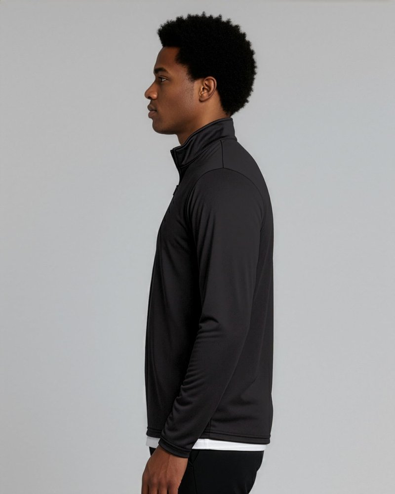 Real Essentials 3 Pack: Men's Dry-Fit Active Quarter Zip Long Sleeve Athletic Performance Pullover (Available in Big & Tall) Set 7 L
