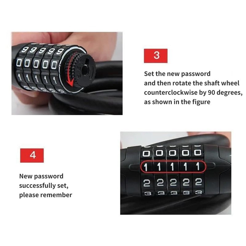 CFIKTE Bike Lock: 5 Digit Combination High Security Anti Theft Bike Chain Lock,Heavy Duty Resettable Keyless Bicycle Lock for Bike, Motorcycle, Scooter, Door & Gate (Chain Length: 60cm (23.62 inch))