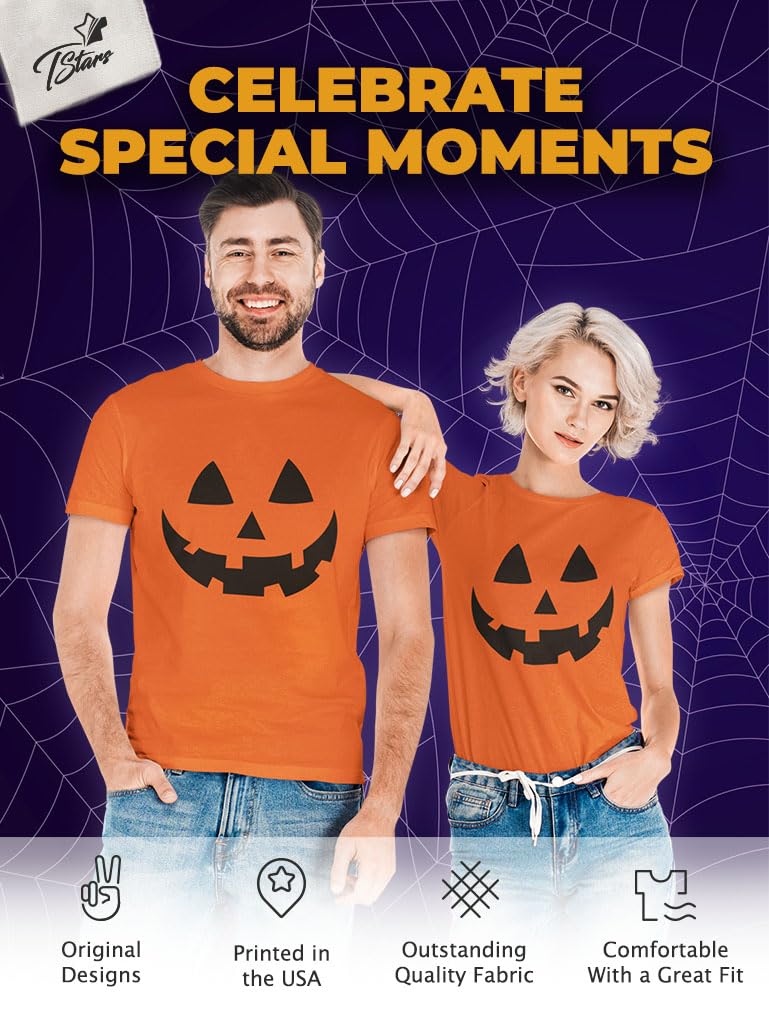 Tstars Pumpking & Pumpqueen Halloween T-Shirt Set - His and Hers Matching Outfit for Couples, Husband Wife PumpKing Black Large/PumpQueen Black Medium