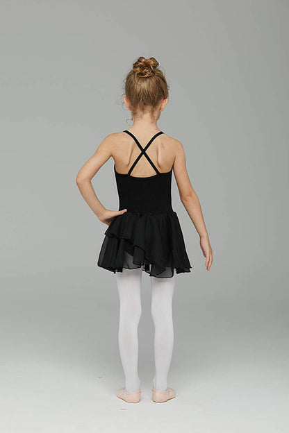 MdnMd Leotard for Girls Kids Dance Ballet Outfit Costume Gymnastic Ballerina Dress Tutu Christmas (Black, Age 6-8)