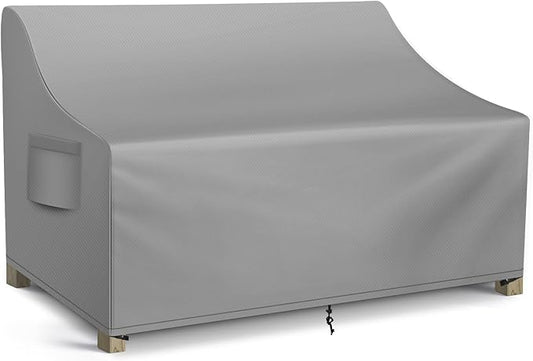 WLEAFJ Patio Sofa Cover Waterproof, 2-Seater Patio Loveseat Cover, Heavy Duty Outdoor Couch Cover, Outdoor Furniture Covers with Air Vent, 60’’ W x 34’’ D x 30’’ H, Grey