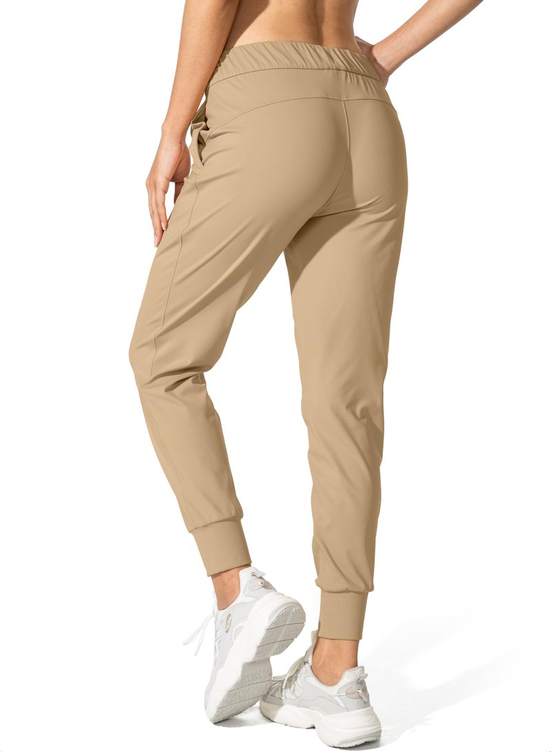 SANTINY Women's Joggers Pants Pockets Drawstring Running Sweatpants for Women Lounge Workout Jogging(Khaki_XS)