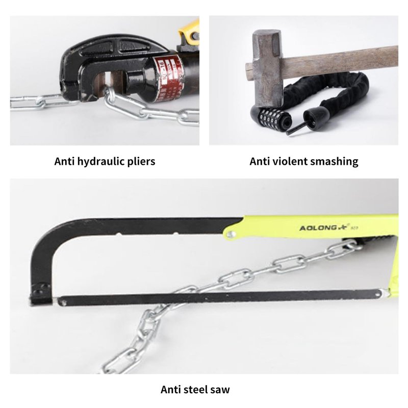 CFIKTE Bike Lock: 5 Digit Combination High Security Anti Theft Bike Chain Lock,Heavy Duty Resettable Keyless Bicycle Lock for Bike, Motorcycle, Scooter, Door & Gate (Chain Length: 60cm (23.62 inch))