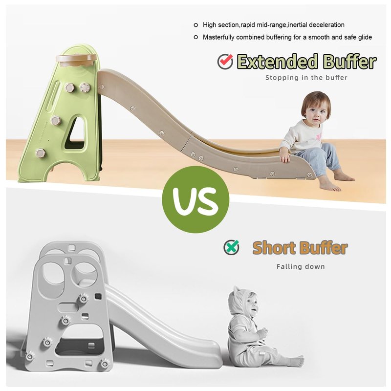 Indoor Toddler Slide for Kids Age 1-7, 3 in 1, Kid Play Climber Playset, Foldiable for Toddlers with Basketball Hoops and Ball, Baby Slide for Backyard Playsets Indoor and Outdoor