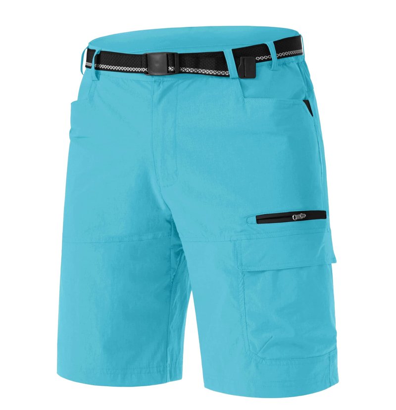 TACVASEN Shorts for Men Hiking Outdoor Shorts Quick Dry Casual Breathable Fishing Golf Dress Cargo Summer Shorts Ice Blue 36