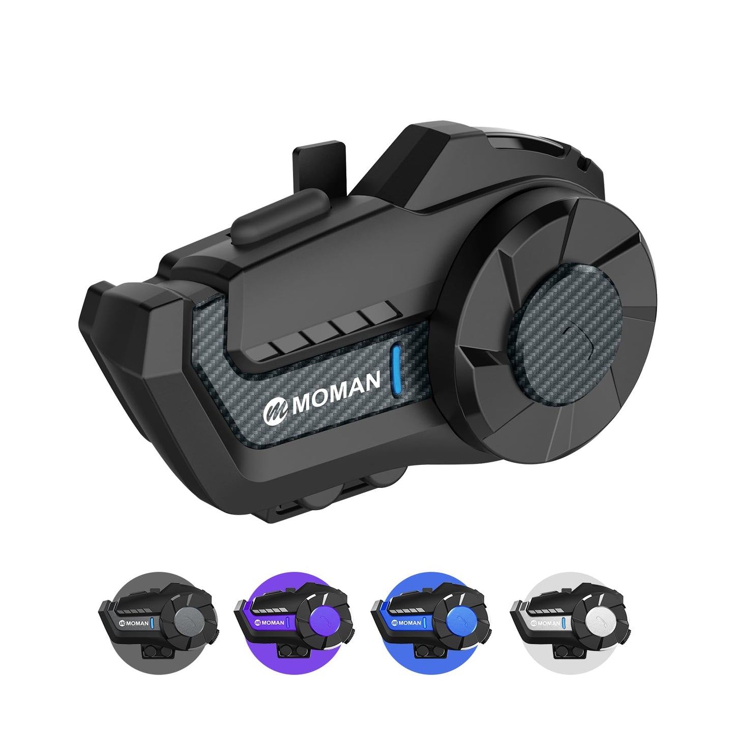 Motorcycle Intercom Headset, Moman H2E Eagle-Like Communication System with Dual Chips for Audio Multitasking HiFi Sound/Music Sharing/FM/AI Voice (2Pack), Motorcycle-Intercom-Helmet-Headset-Headphone
