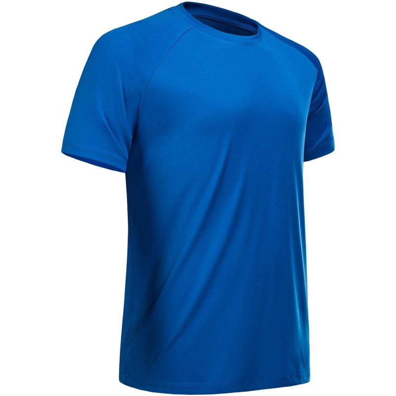 MCPORO Workout Shirts for Men Short Sleeve Quick Dry Athletic Gym Active T Shirt Moisture Wicking Blue Small