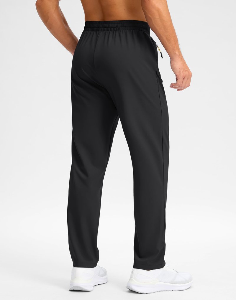 Pudolla Mens Lightweight Hiking Pants Water Resistant Quick-Dry Breathable Cargo Pants for Men with Zipper Pockets(Black L)