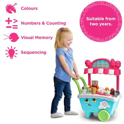 Leapfrog Scoop & Learn Ice Cream Cart, Pretend Toddler Toy for Role Play Food and Magic Ice Cream Scooper Scoop/Learn Cart Set, English Version