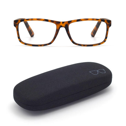 FoxMook 1-Pack Blue Light Blocking Glasses Computer Phone Screen Readers Anti Eye Strain/UV/Glare Gaming Glasses, Tortoise 0.0 x