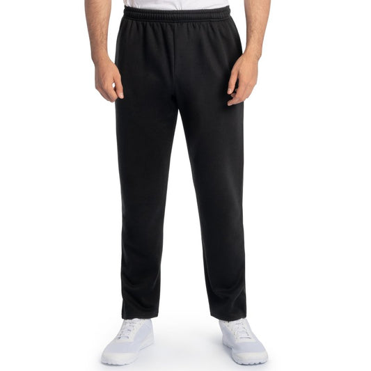 Fruit of The Loom Men's Eversoft Fleece Open Bottom Sweatpants with Pockets, Relaxed Fit, Moisture Wicking, Breathable, Black, Large