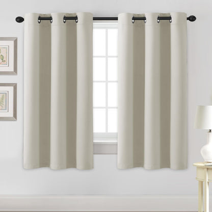 H.VERSAILTEX Blackout Curtains for Bedroom Thermal Insulated Room Darkening Living Room Curtains 63 Inch Long Grommet Privacy Protection Window Curtain Panels/Drapes for Nursery,2 Panels,Ivory/Cream