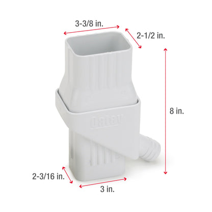 Oatey Mystic Rainwater Collection System, 2 in. x 3 in., White