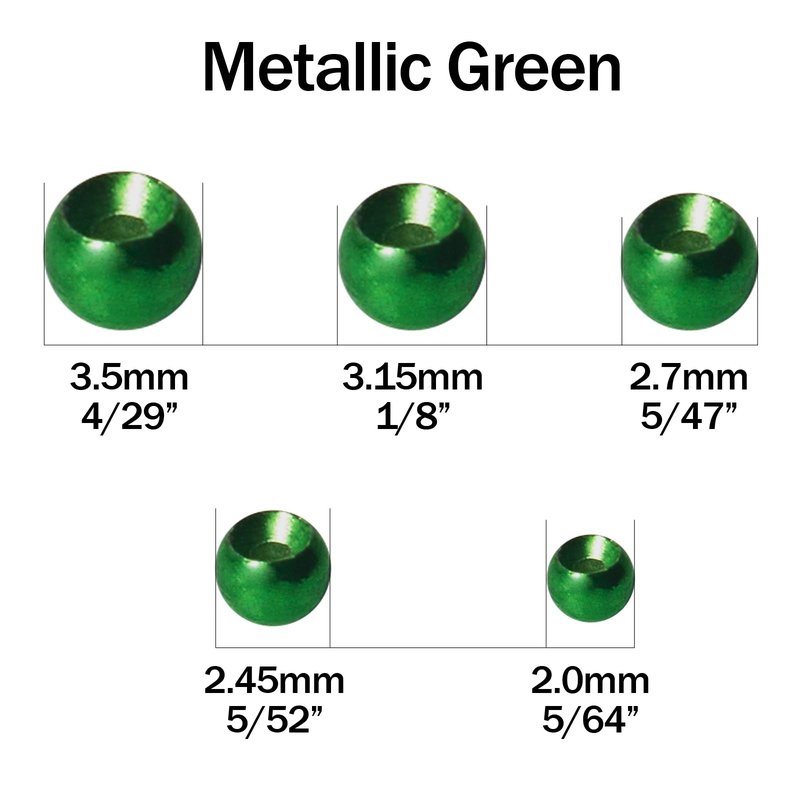 ANGLER DREAM 50 PCS Tungsten Beads Nymph Head Ball Fly Tying Beads Fly Tying Materials Six Colorful Colors 2.0MM-3.5MM (Metallic Green, 2.7mm)