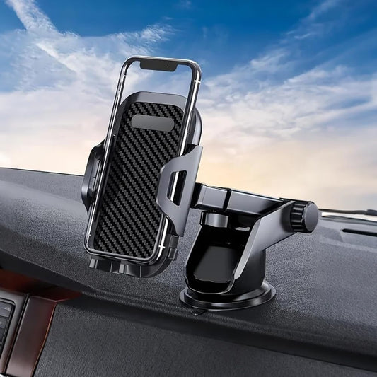 3-in-1 Car Phone Holder, Strongest Suction and Stable Clamp Arm, 360° Adjustable Cell Phone Holders for Car Dashboard Air Vent Windshield, Fits Smartphones (Black)