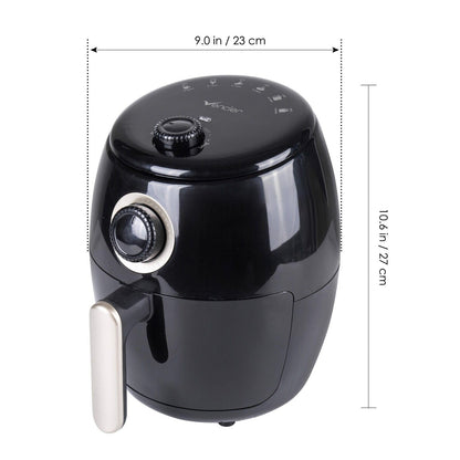 Vencier 2L Compact Air Fryer – Non-Stick Basket, 1000W, 30-Min Timer, Adjustable Temp 80–200°C, Rapid Air Circulation, Small Household & Single-Serve Cooking