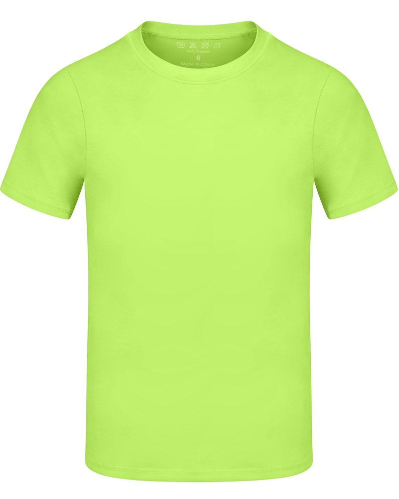 Boys' UPF 50+ Swim Shirt, Kids Short Sleeve Rash Guard, Toddler to Youth UV Sun Protection Athletic Sports Neon T Shirt Undershirt