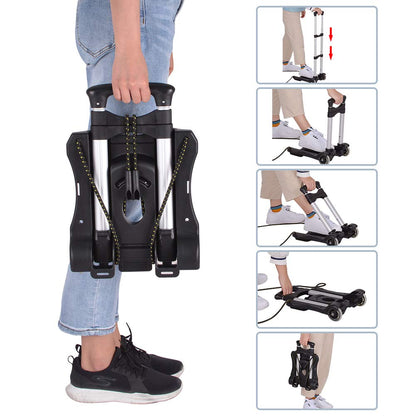 Hivexagon Folding Luggage Cart 88lbs Load Capacity Compact Lightweight and Durable Aluminum Alloy Travel Trolley for Luggage, Personal, Travel, Moving and Office Use