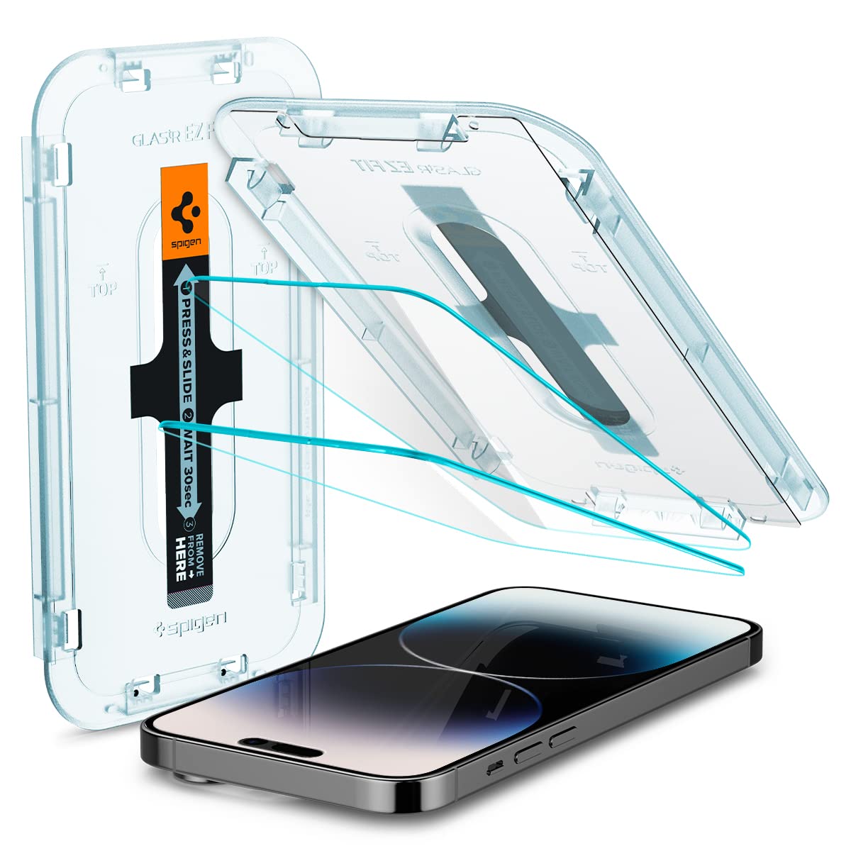 Spigen Tempered Glass Screen Protector [GlasTR EZ FIT] designed for iPhone 14 Pro Max [Case Friendly] - Sensor Protection / 2 Pack